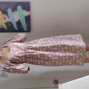 Faherty Freya Cotton Floral Puff Sleeve Dress S